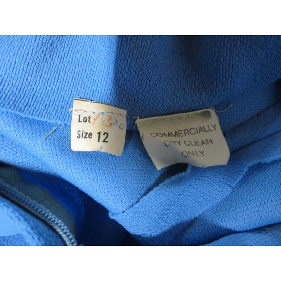 Vintage Powder Blue Size 12 Formal Dress Beaded Sheer Sleeves - Picture 11 of 12